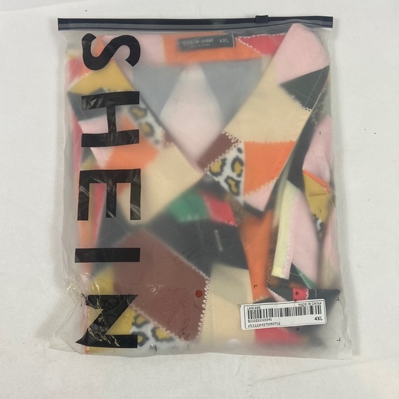 SHEIN Plus Geo Print Drop Shoulder Blouse in 4XL (20) NWOT - Picture 4 of 6